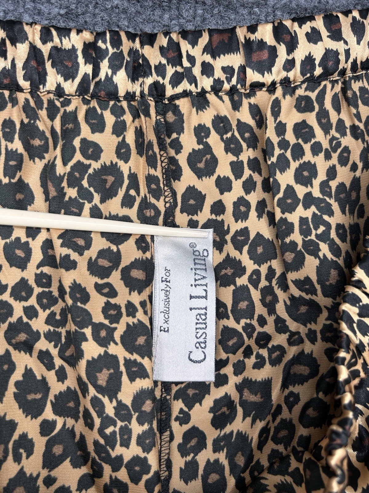 Casual Living Leopard Print Long Sleeve Pajama Set In Bag Womens L Lounge Cozy