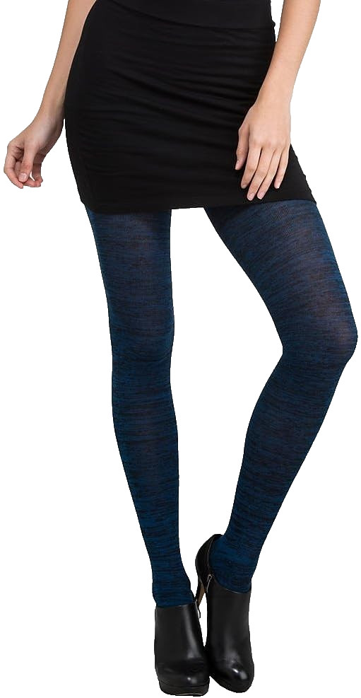 HUE Space Dyed Sweater Tights S/M Catalina Blue – Pull-On Closure, Hand Wash