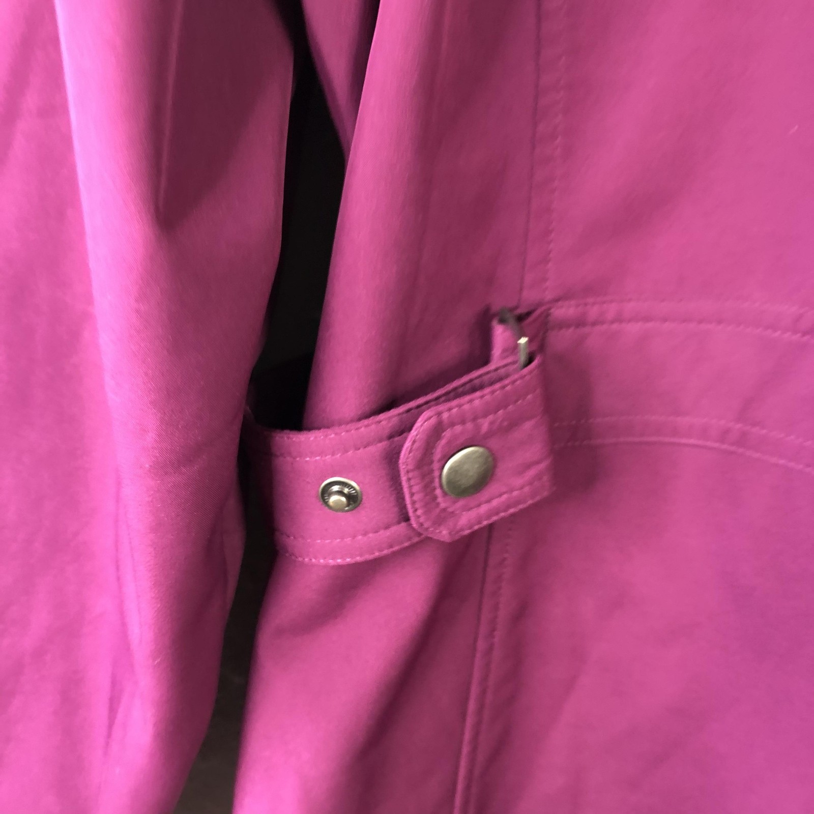 FreeTech Coat Womens L Purple Softshell Hooded Rain Zip Pockets Berry Parfait