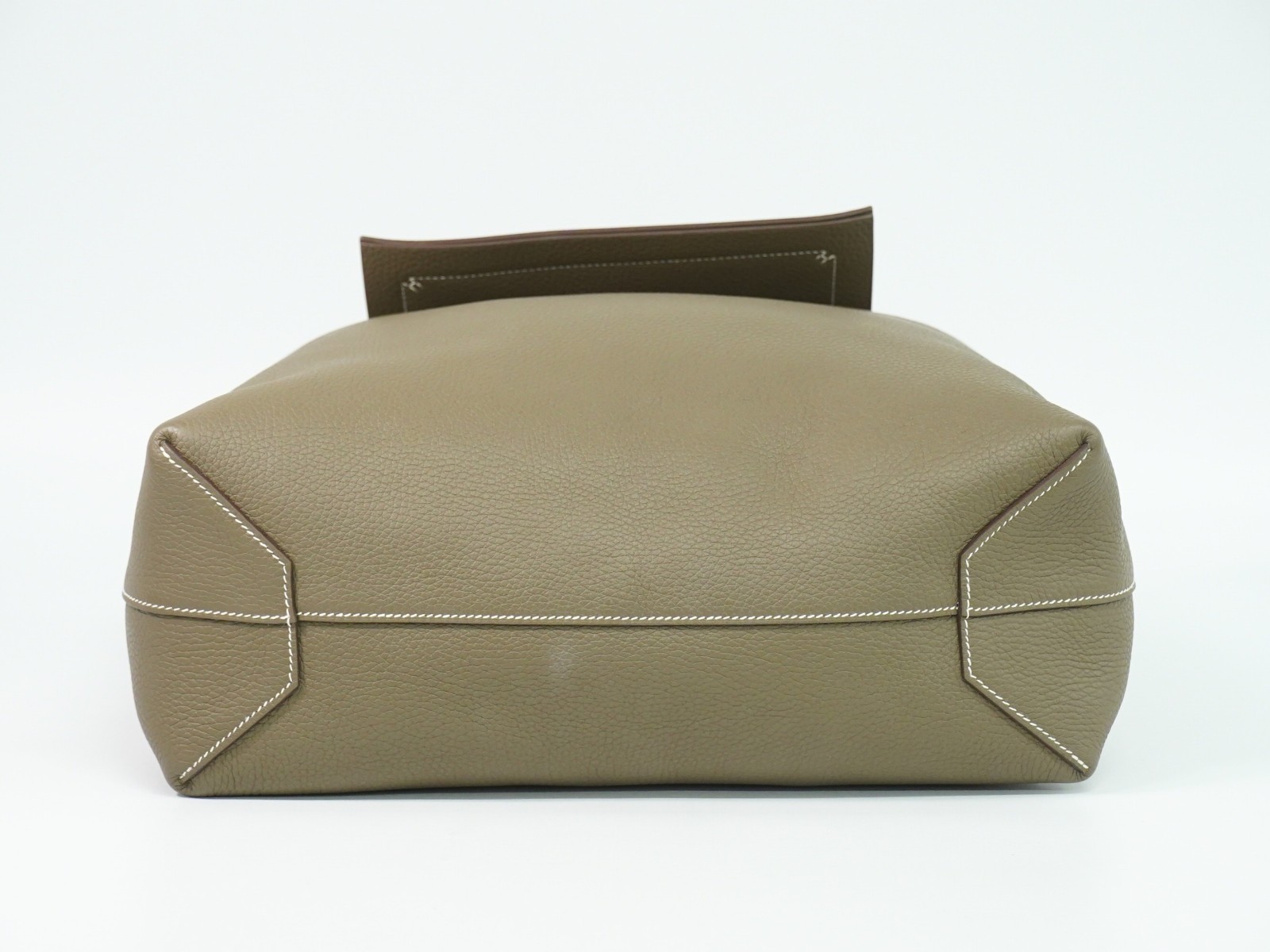 HERMES Cabasellier 46 Leather Shoulder Bag Tote Bag Etoupe