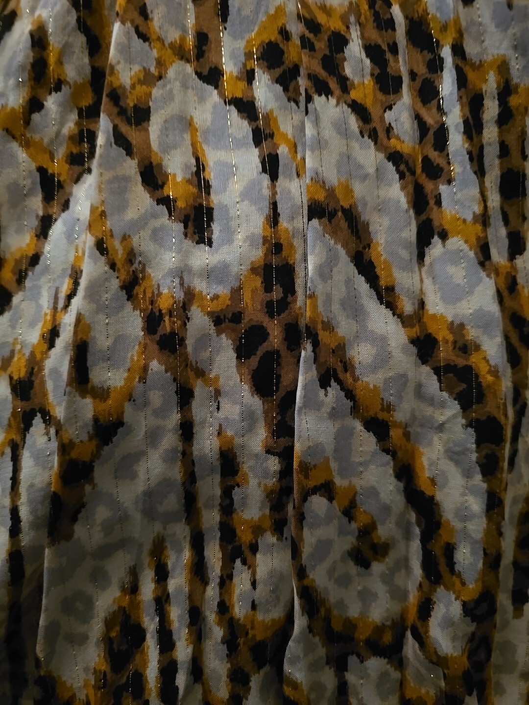 Ruby Rd. woman top SPOT ON Animal Print embellished Gray multi 2x NWT