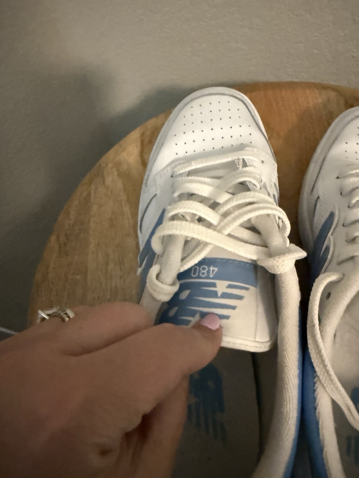 New Balance 480 Men’s Sneakers White/Blue/Gray, Size 8