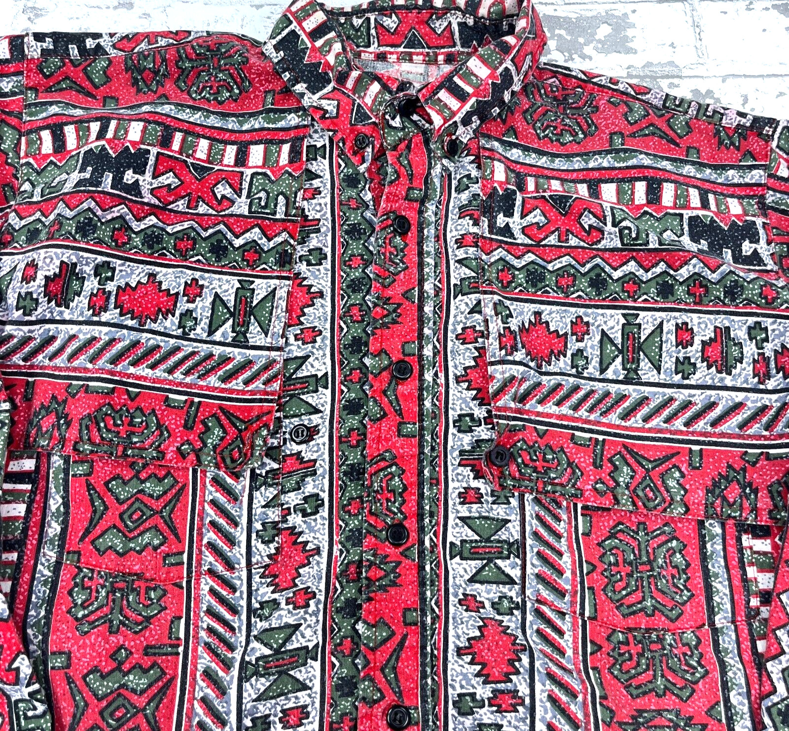 Vintage Saddlebrook Western Shirt Men Medium Red Button Up Cowboy Southwestern