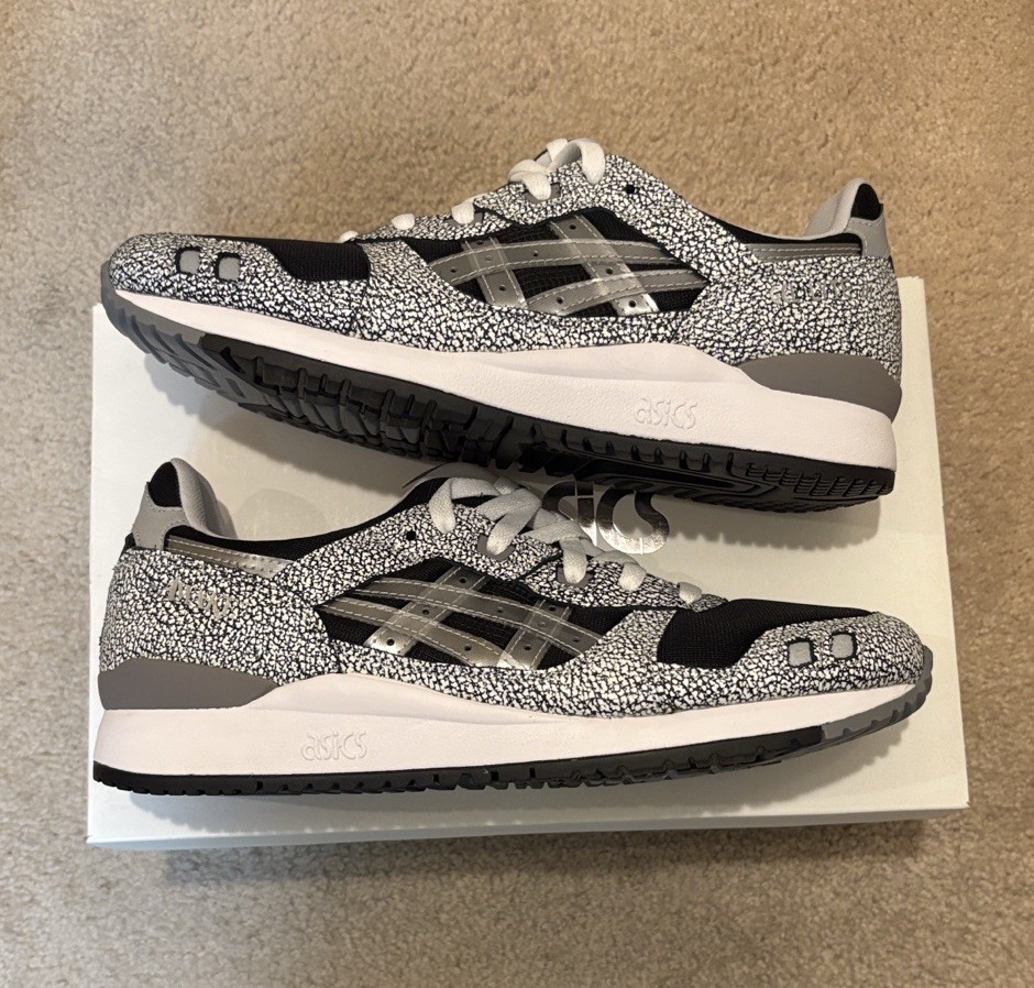 Awake x ASICS Gel-Lyte III OG Monochrome Patterned Sneakers, Men’s sz9.5