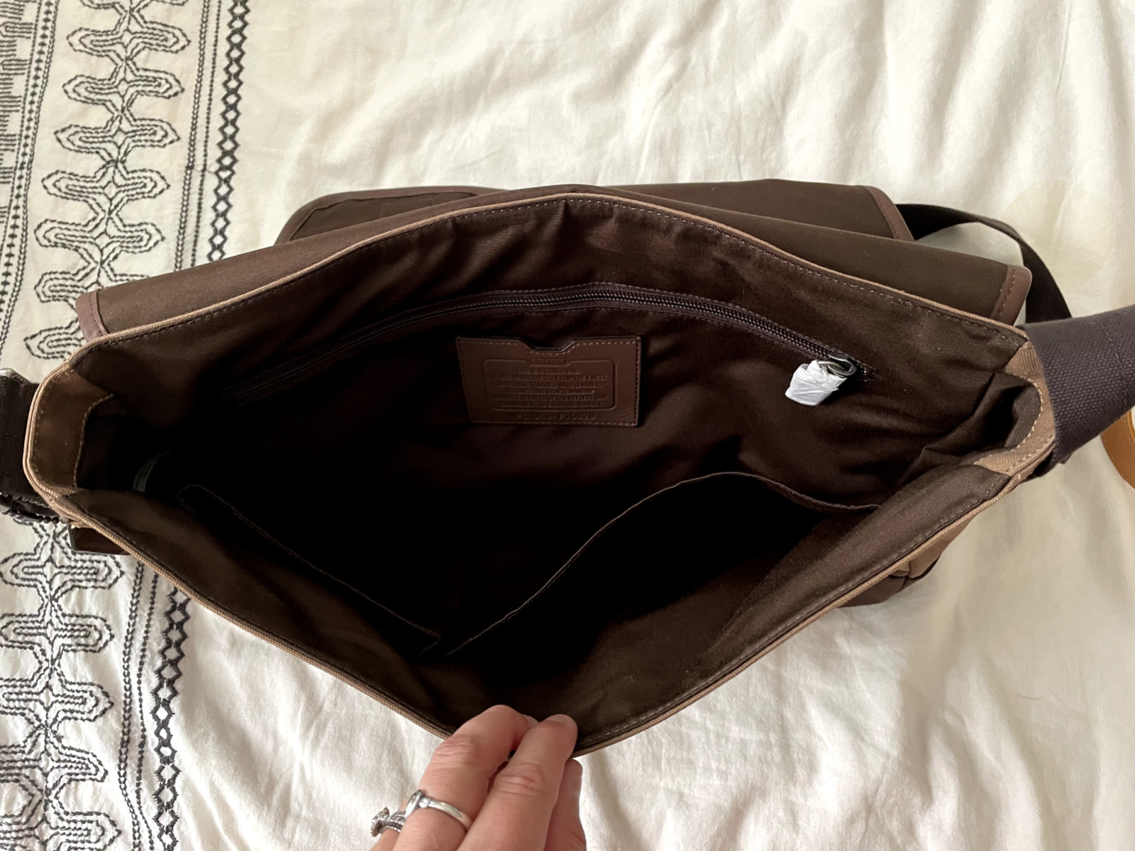 COACH Camden Canvas Brown Canvas Messenger Bag 70829-NICE