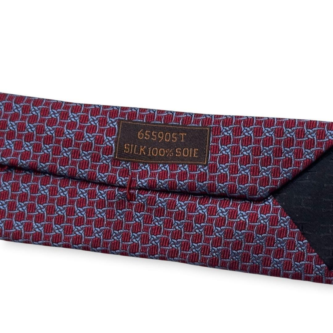 Condition HERMES Tie Pattern Jacquard Glossy 8cm