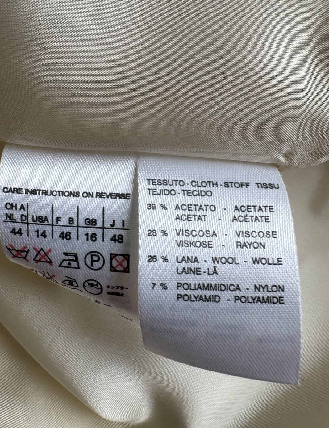 Max Mara One Button Jacket Crème Vintage