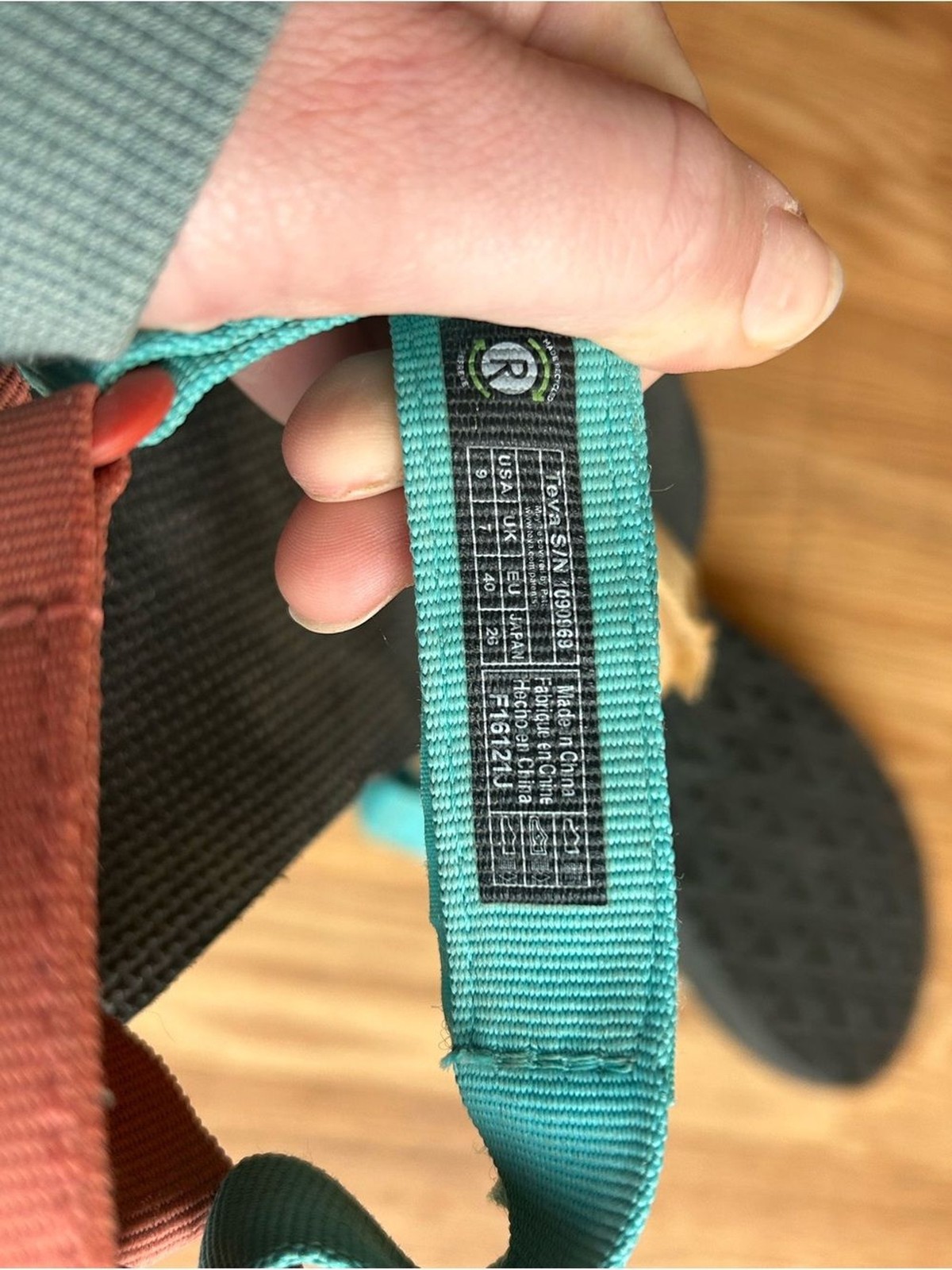 Teva Multicolor Strap Sandals – Teal, Coral, Tan, Purple size 9