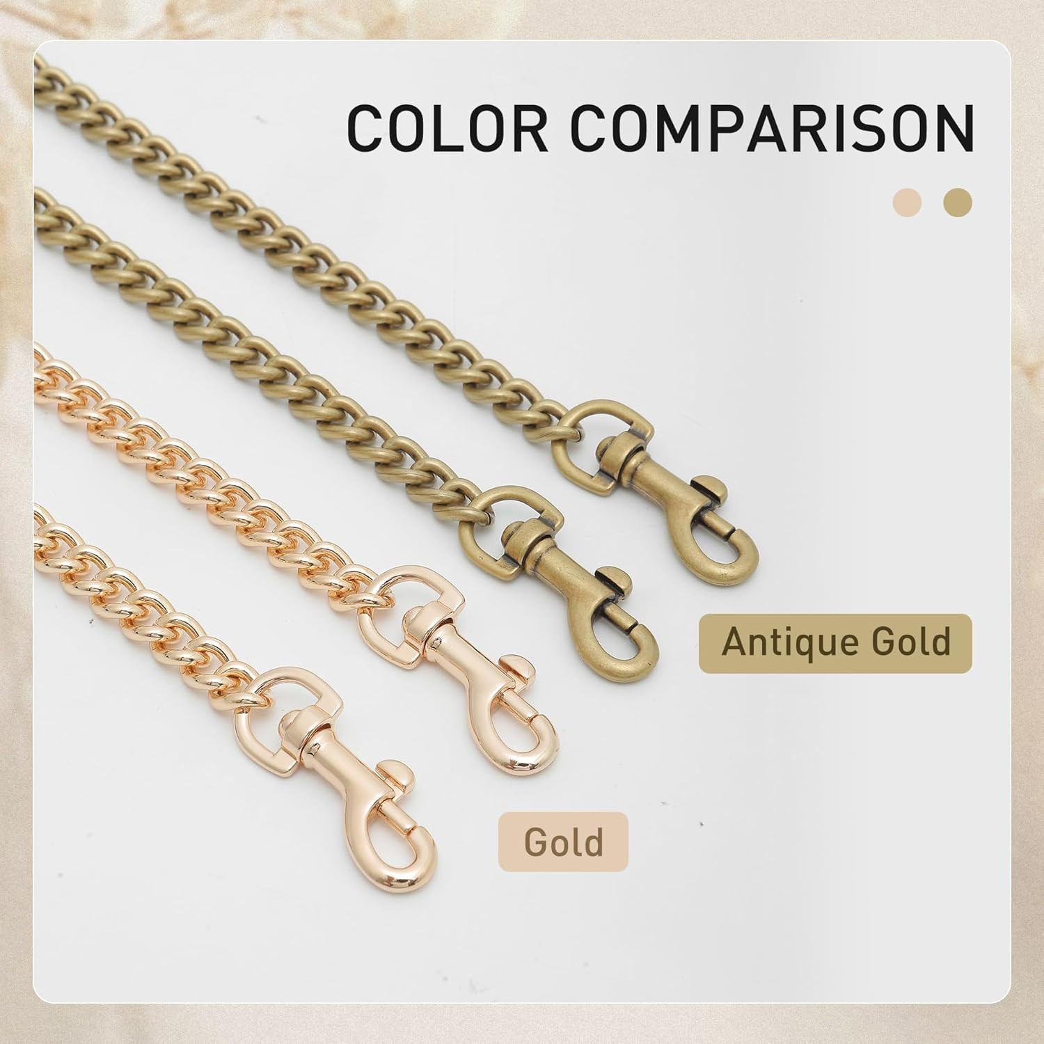 Oaikor Iron Flat Antique Bag Chain Strap for Replacement Purse Shoulder Handbag