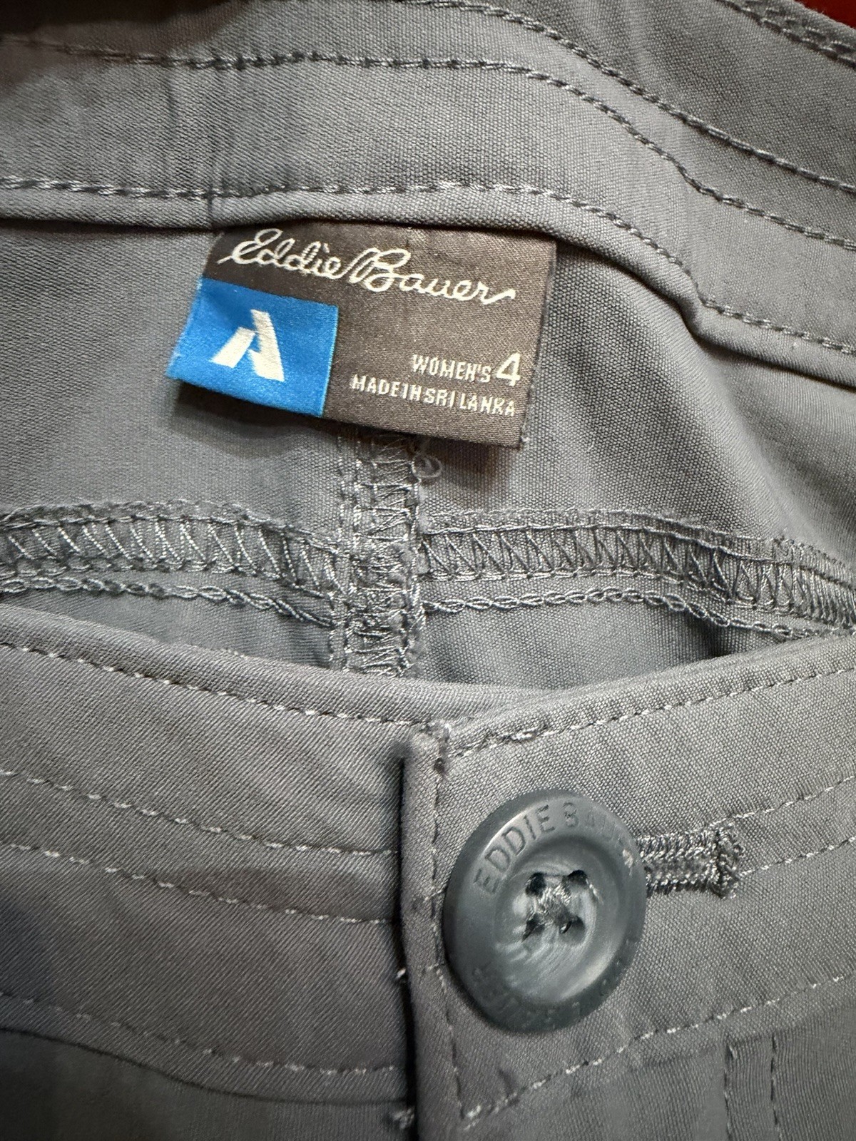 Eddie Bauer First Ascent Capri Pants Womens Size 4 Gray Nylon Stretch Quick Dry