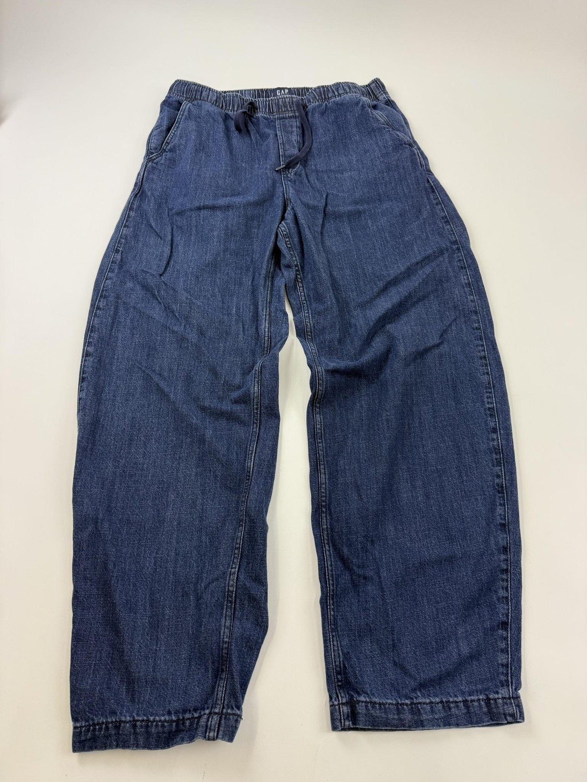 Gap Jeans Womens Large Tall Barrell Wide Leg Elastic Waist Drawstring Pants