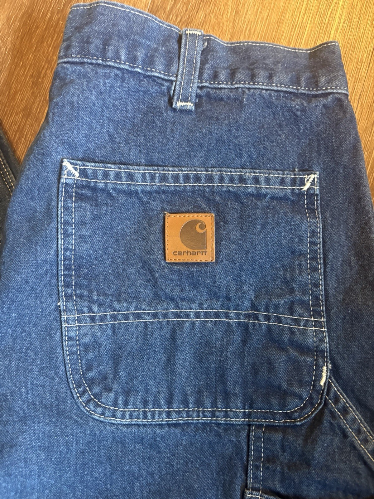 Mens 35 x 34 CARHARTT B13 DST Dungaree Hammer Loop Cotton Denim Jean Pants Nice