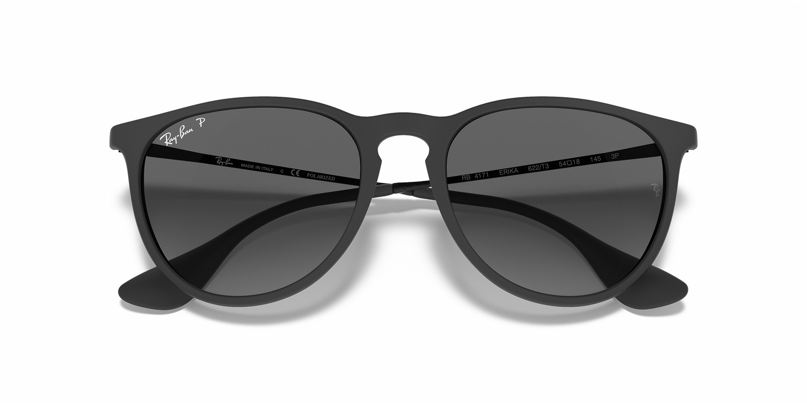 Ray-Ban Erika Black Rubber/Grey Gradient Grey Polarized 54 mm Sunglasses RB4171