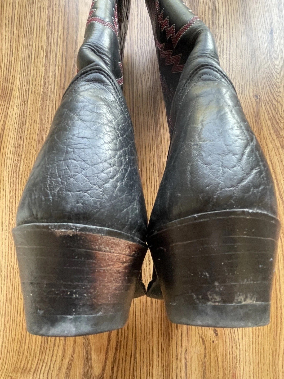 Vintage J. Chisholm Cowboy Boots 10D Black Leather