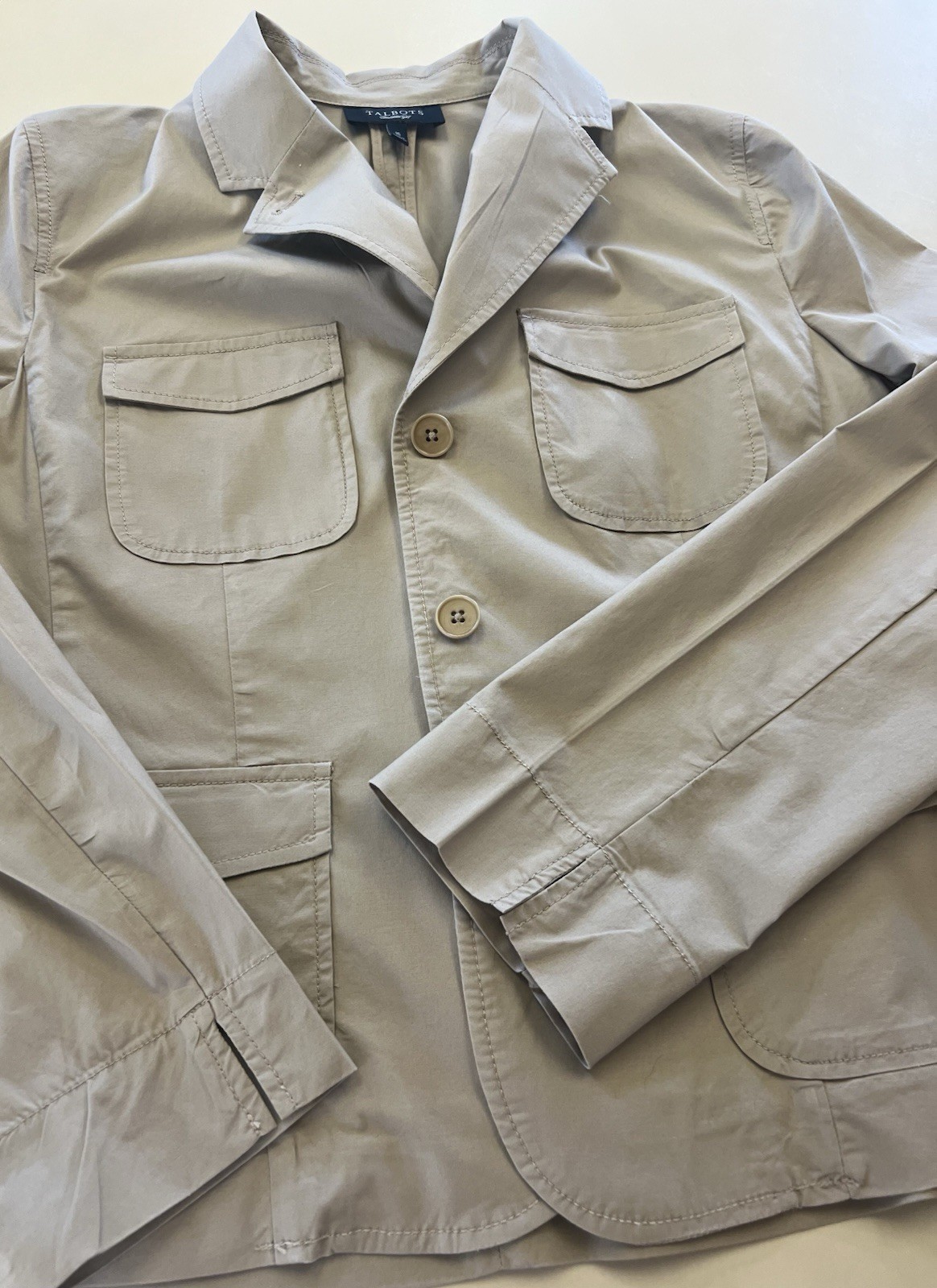 Talbots safari jacket womens size 16 in tan