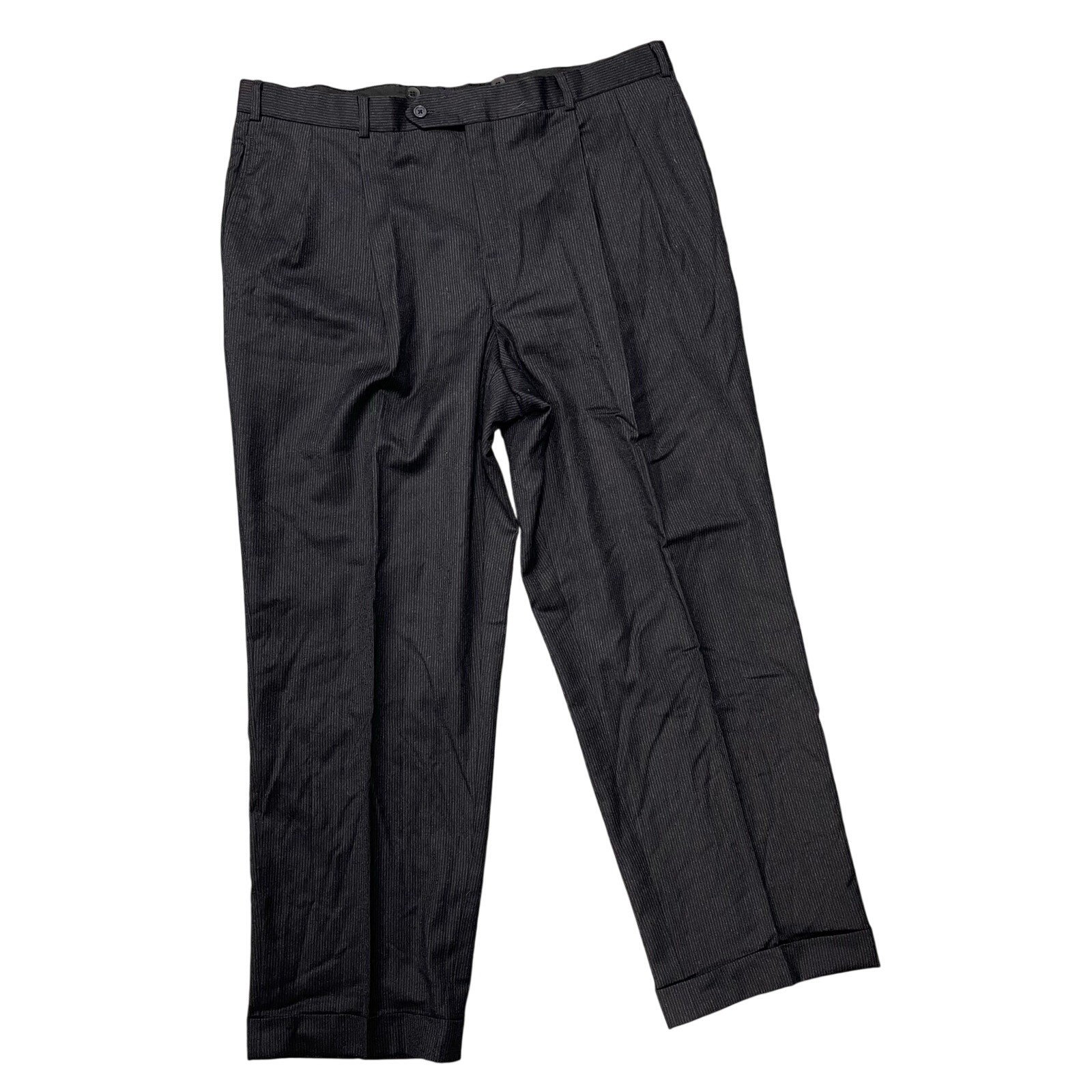 Brooks Brothers Pinstripe Slacks Gray Pants 100% Worsted Wool Super 100s
