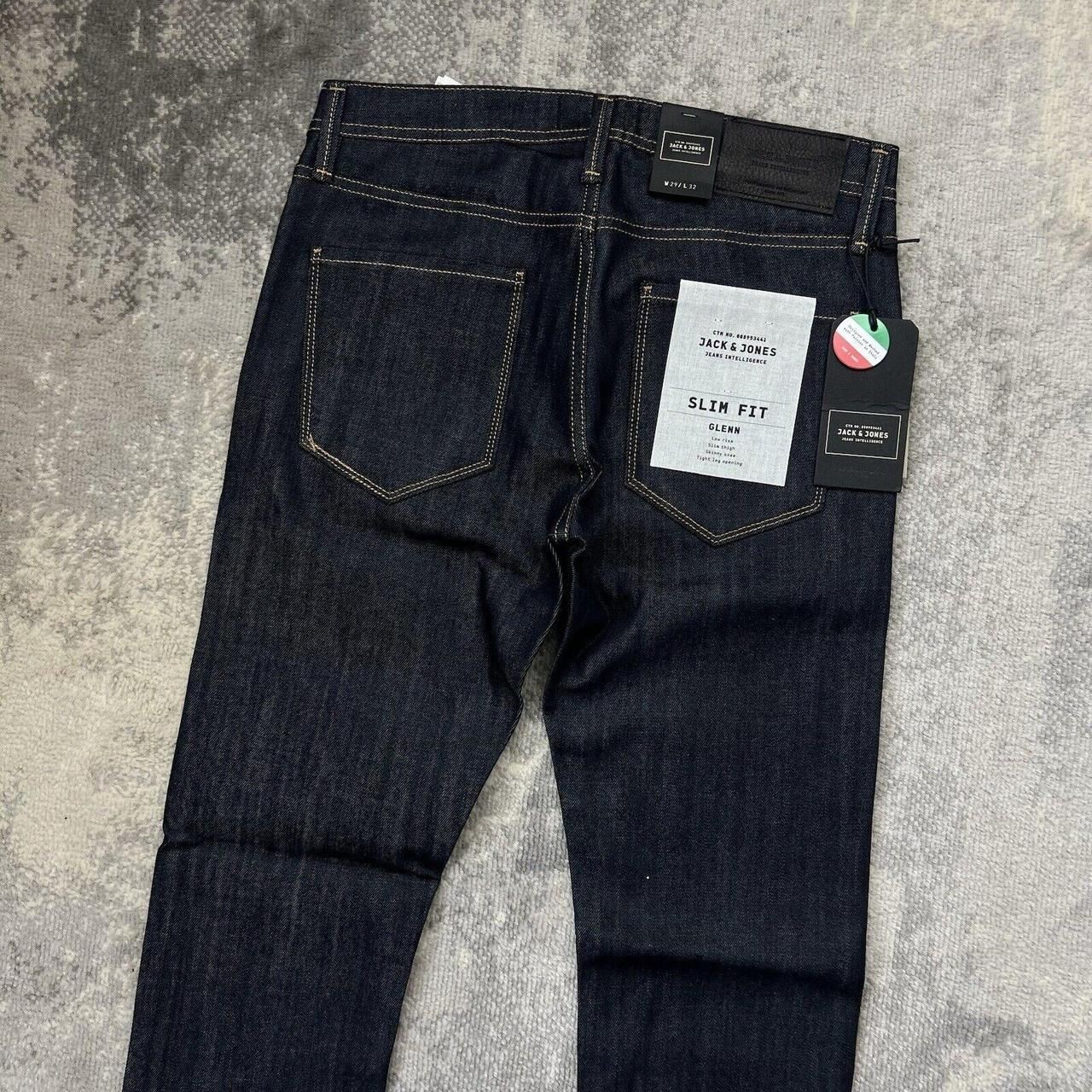 Jack & Jones GLENN Slim Fit Blue Denim Jeans Dark Denim W29 X L32 BNWT