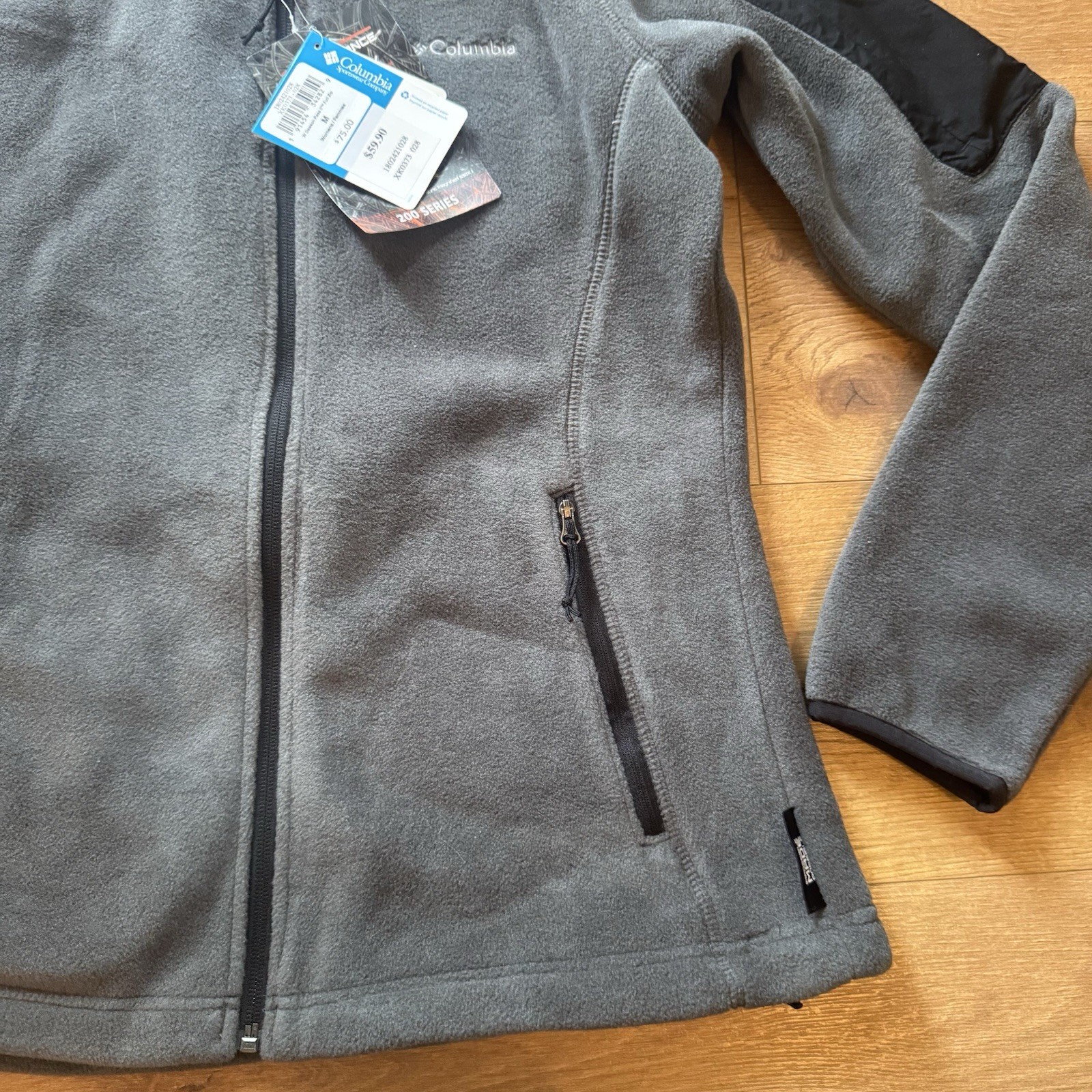 Women’s Columbia Dawson Full Zip Fleece Jacket Gray Zip Pocket Medium M New NWT