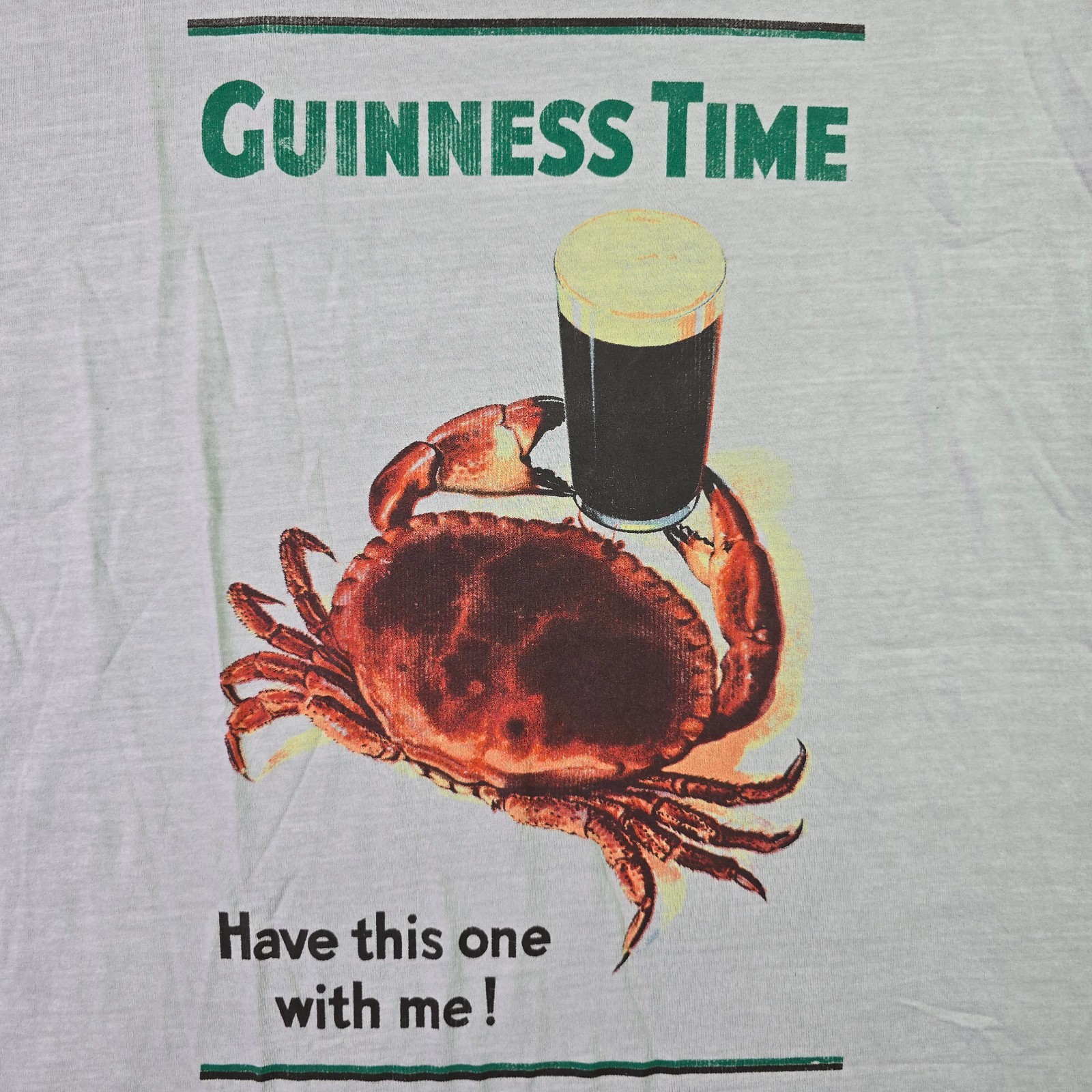 GUINNESS IRISH BEER SHIRT MENS XL Gray IRELAND Distressed Crab Brew CASUAL NWT