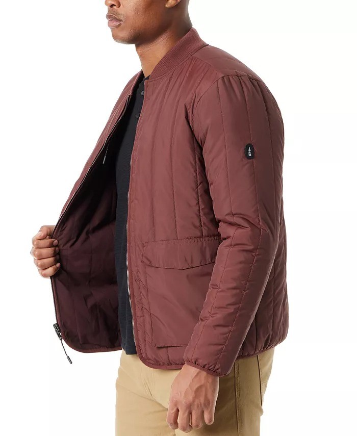 Bass Outdoor Reversible Jacket Mens Large Rum Raisin Zip Front Liner Warm Tech