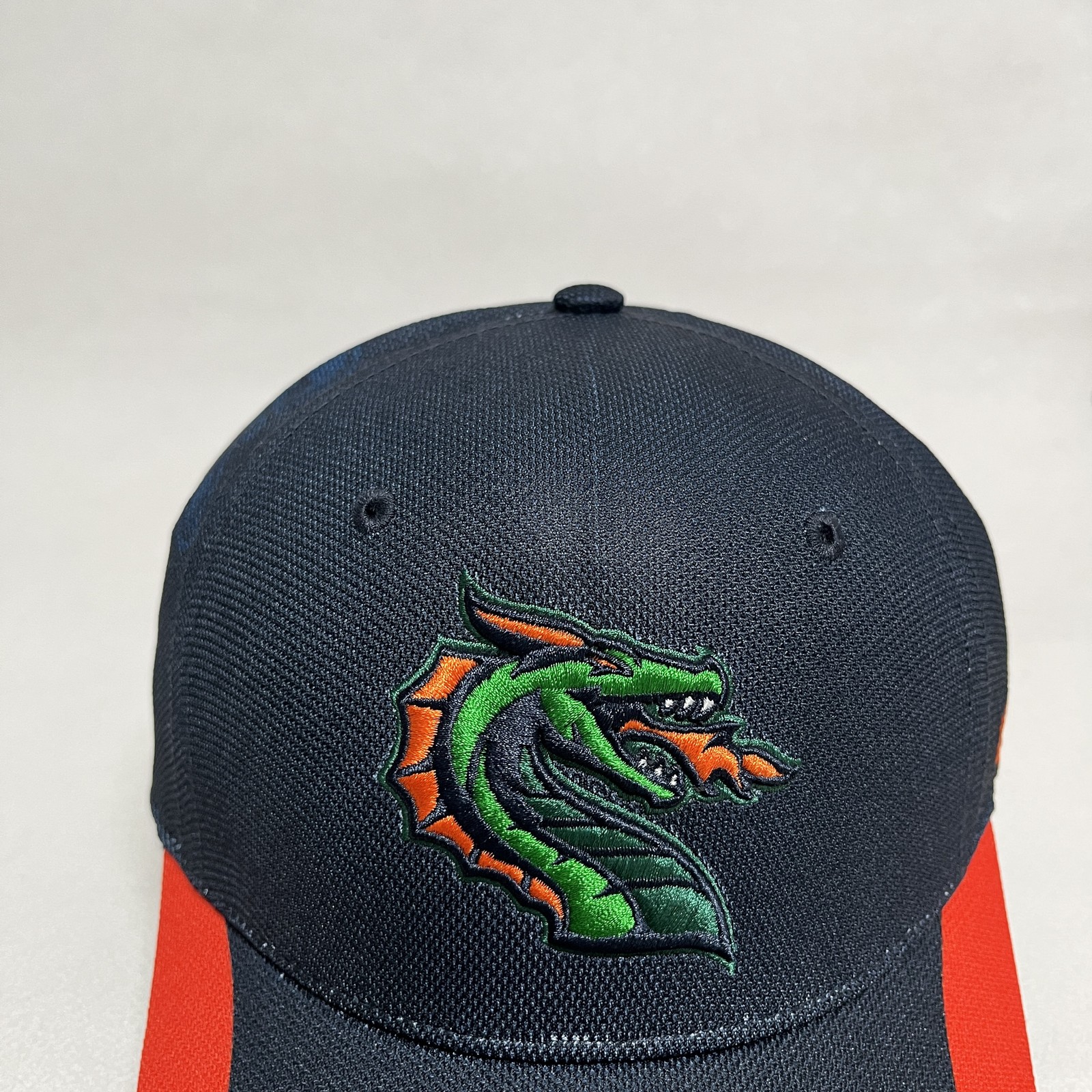 ’47 Seattle Dragons XFL Fitted Curved Brim Black Orange Hat 7 1/4
