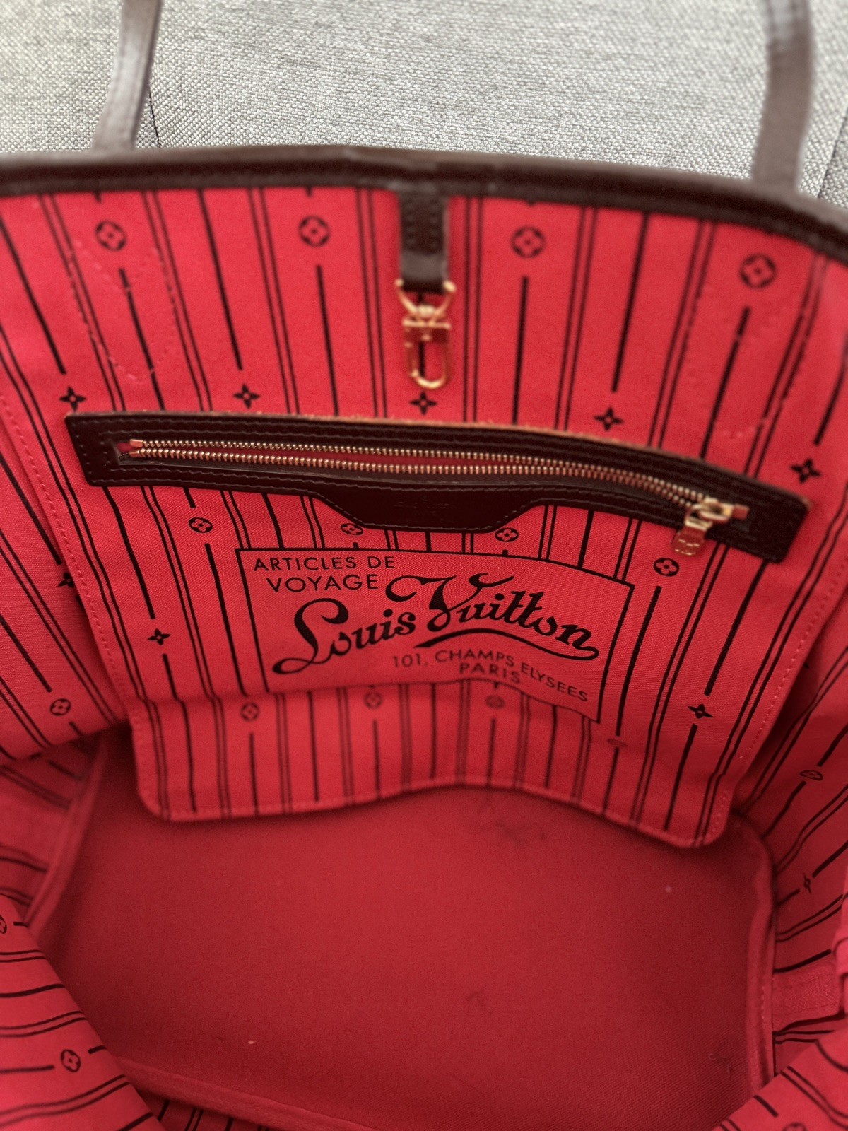 Louis Vuitton Neverfull Tote MM Damier Ebene Canvas