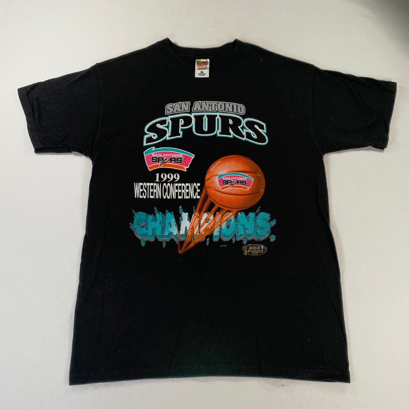 San Antonio Spurs 1999 NBA Western Conference Champions T-Shirt Size L Black