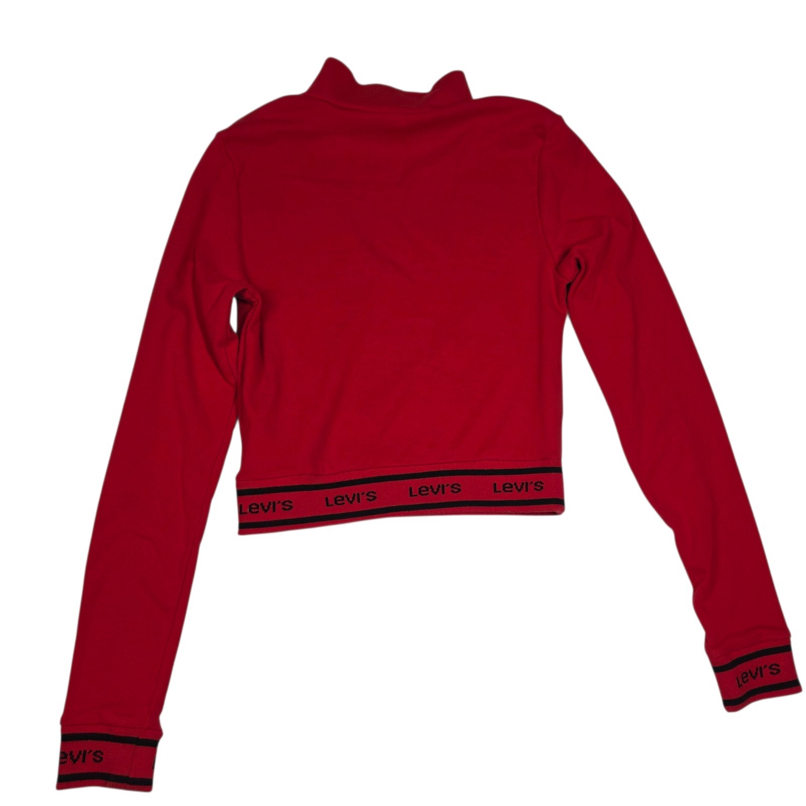 Levi’s Levi’s Women’s Red Mock Neck Crop Top XS Long Sleeve Stretch Shirt
