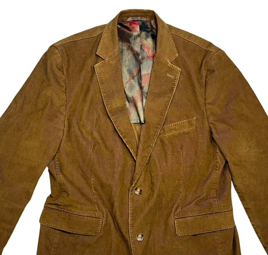 KROON LUXURY Brown Warm CORDUROY SPORT COAT Vintage-Look Blazer Jacket Men’s 42R