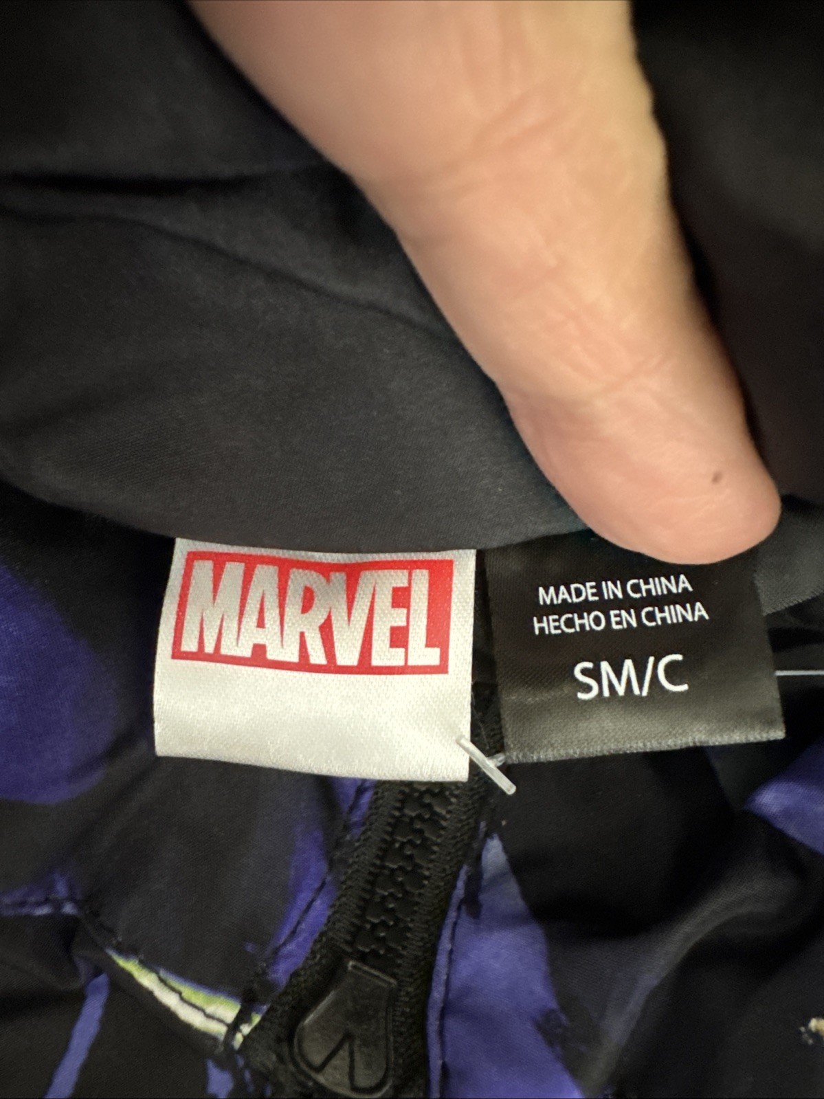 Marvel Venom Men’s S Puffer Jacket Black Purple Graphic NWOT