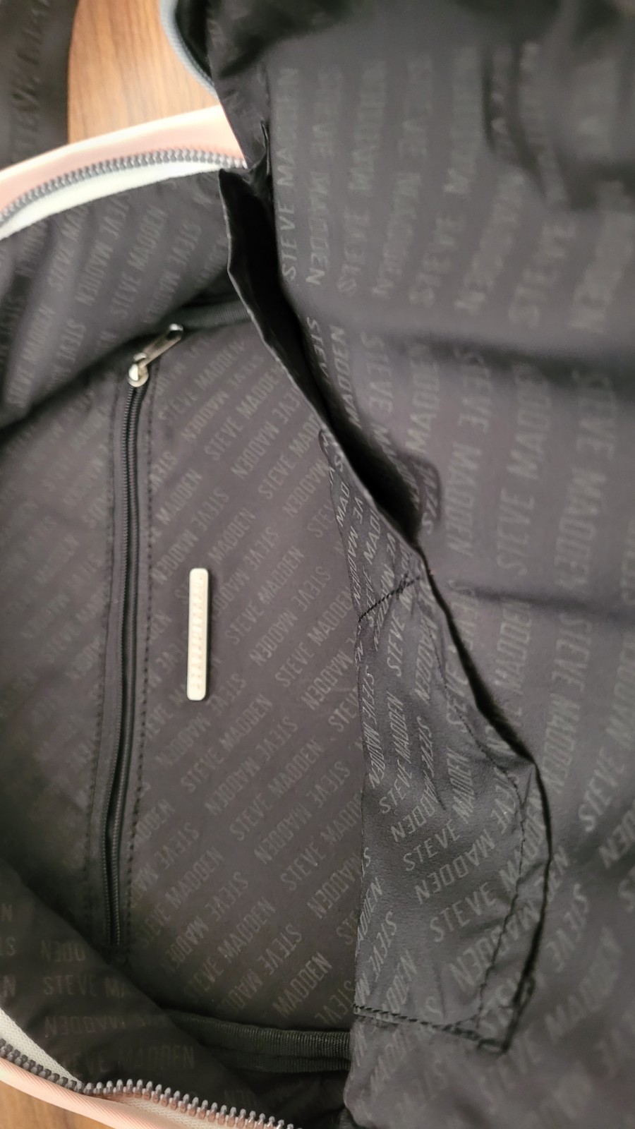 Steve Madden Nylon Logo Backpack, Pink and Black Set, Steve Madden Backpack Set