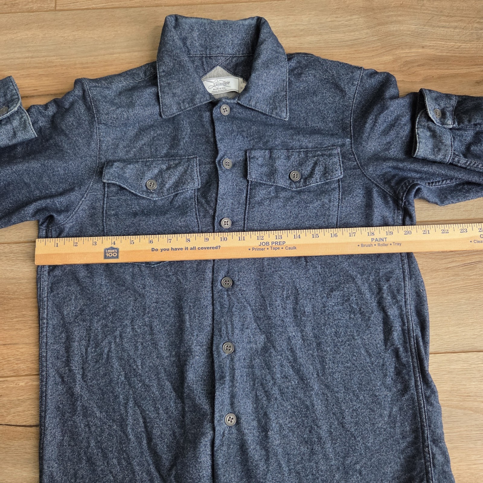 3Sixteen Cotton Button Up Navy Blue Men’s Size Medium Long Sleeve Shirt