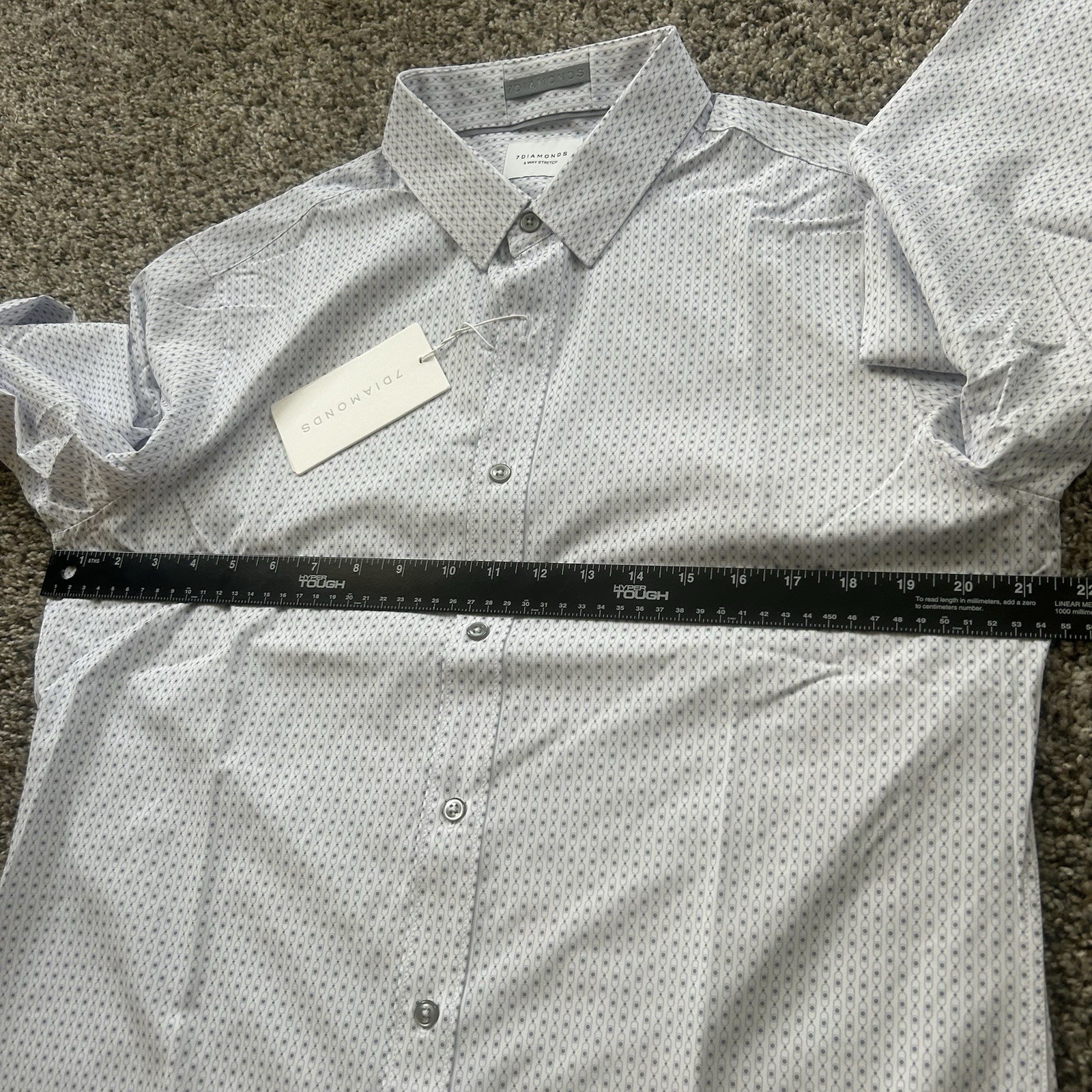7 Diamonds Maxson 4-Way Stretch Button Up Shirt White Size Men’s Medium