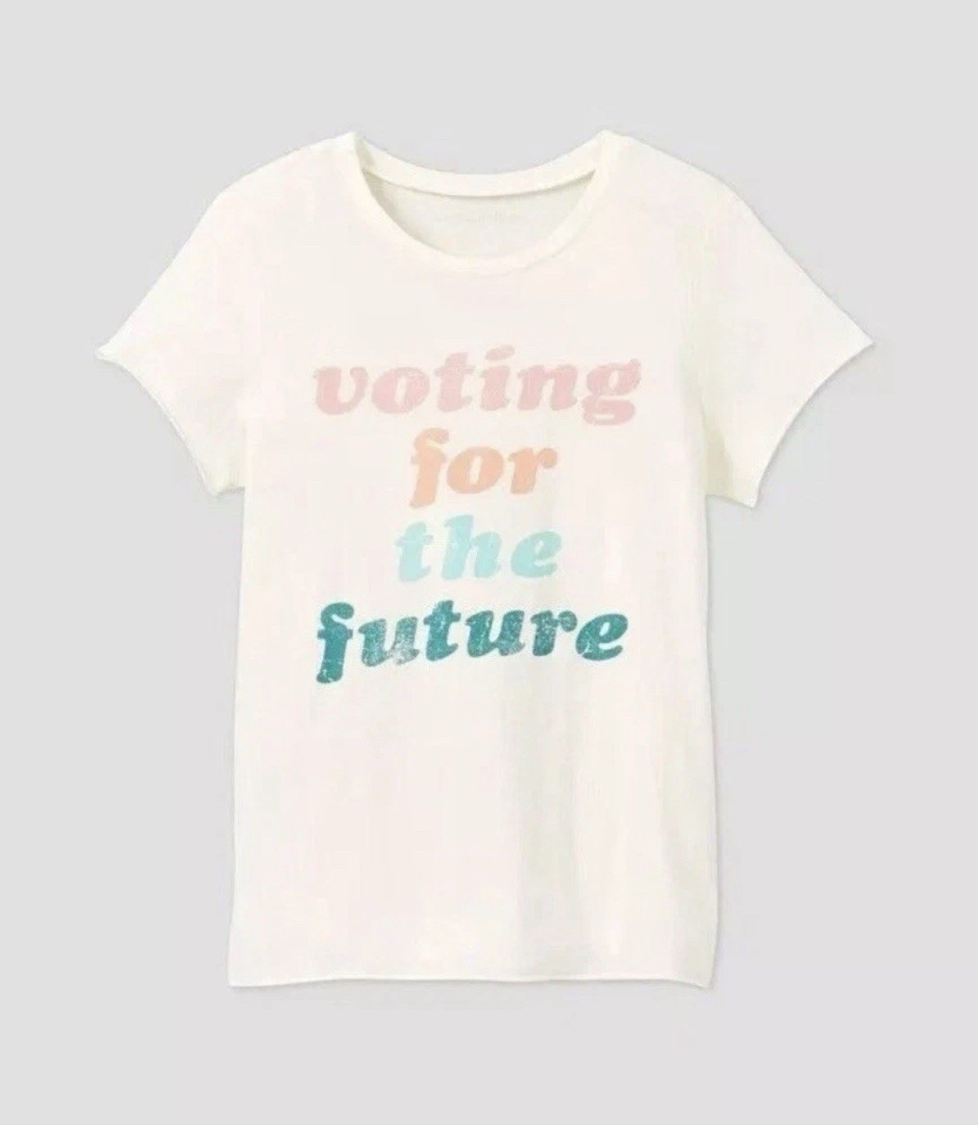 Grayson Threads Women’s Vote Voting For Our Future Cream T Shirt XL NWT
