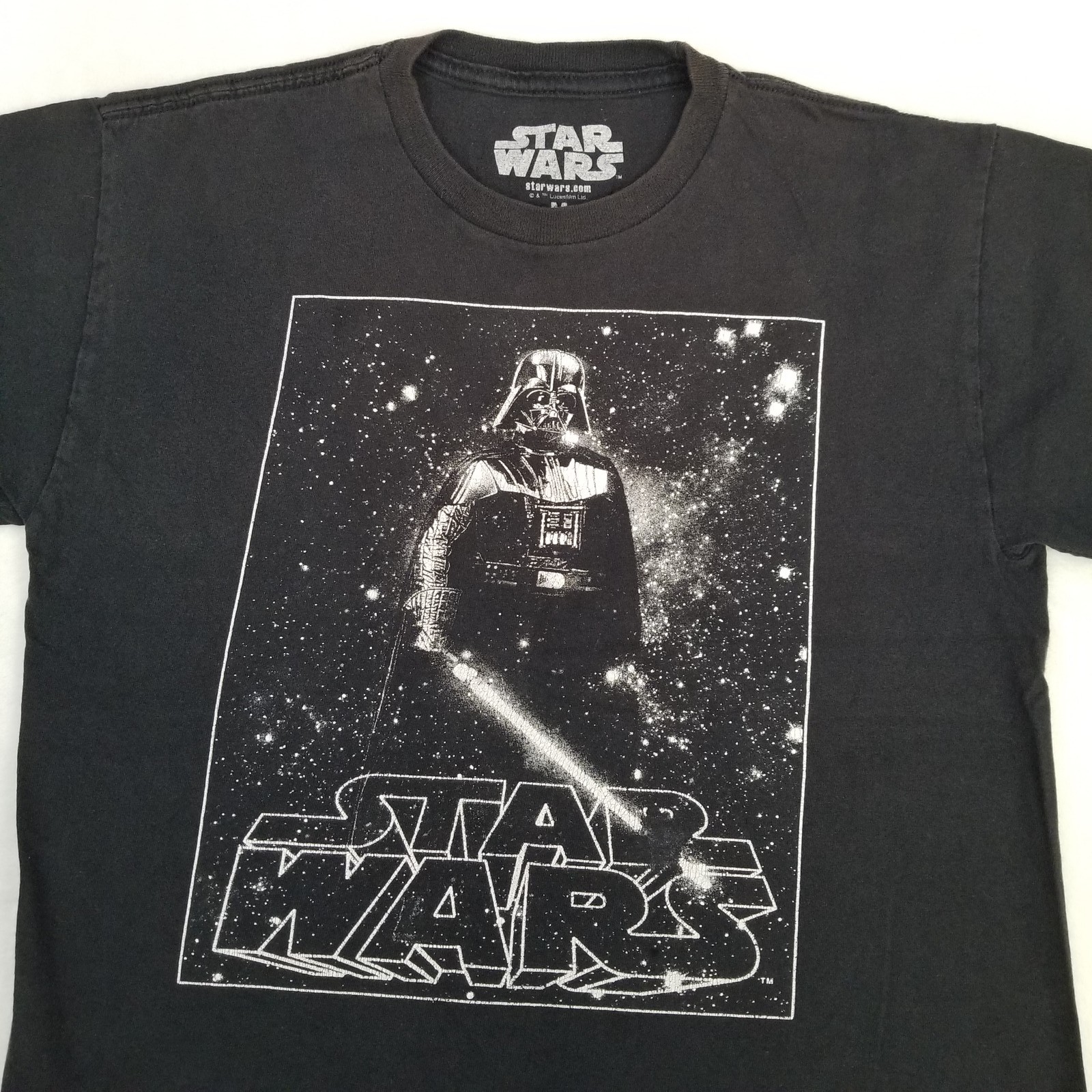 Star Wars Boys Black Darth Vader Graphic Shirt Size Medium Short Sleeve Licensed