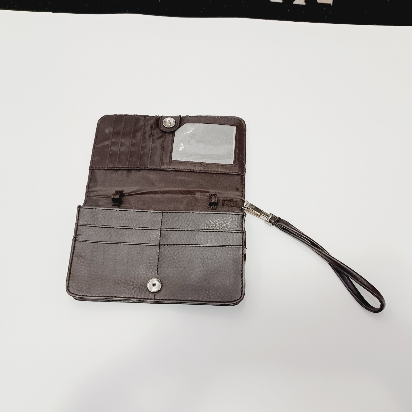 Creative Memories Brown Blue Tan Brown Stripe Wristlet Wallet