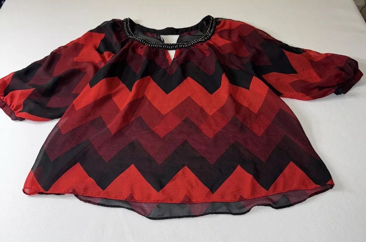 B. Wear Red Dress Shirt With Studded Neckline Size
