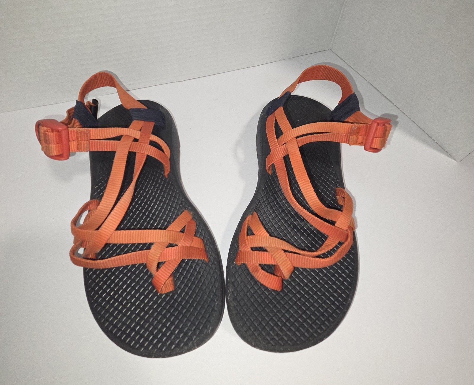 Chaco Women’s Strappy Sport Sandals Adjustable Straps Orange/Black Size 7