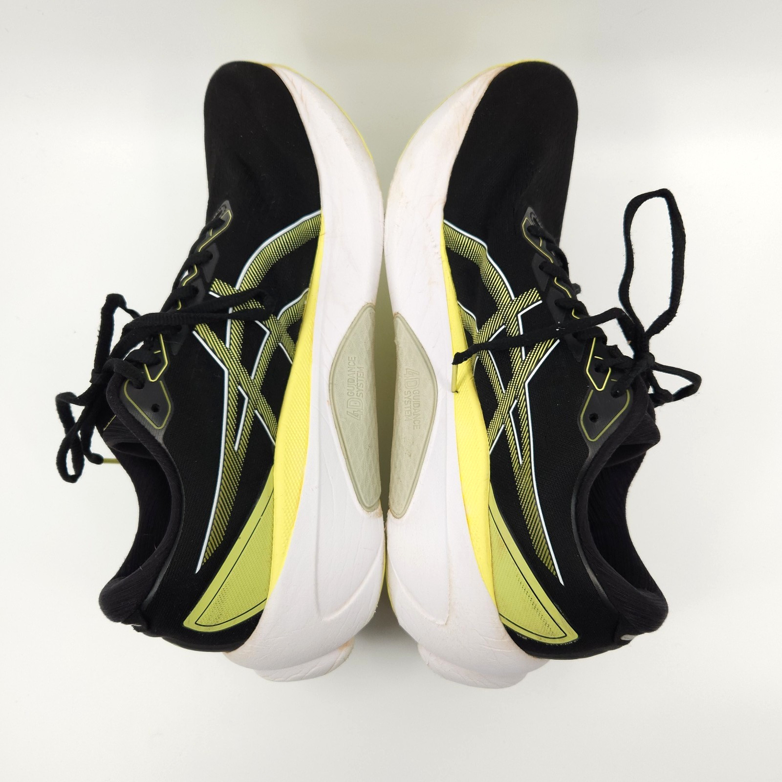 Asics Gel-Kayano 30 Shoes Mens Size 11.5 Wide Black Running Athletic Glow Yellow