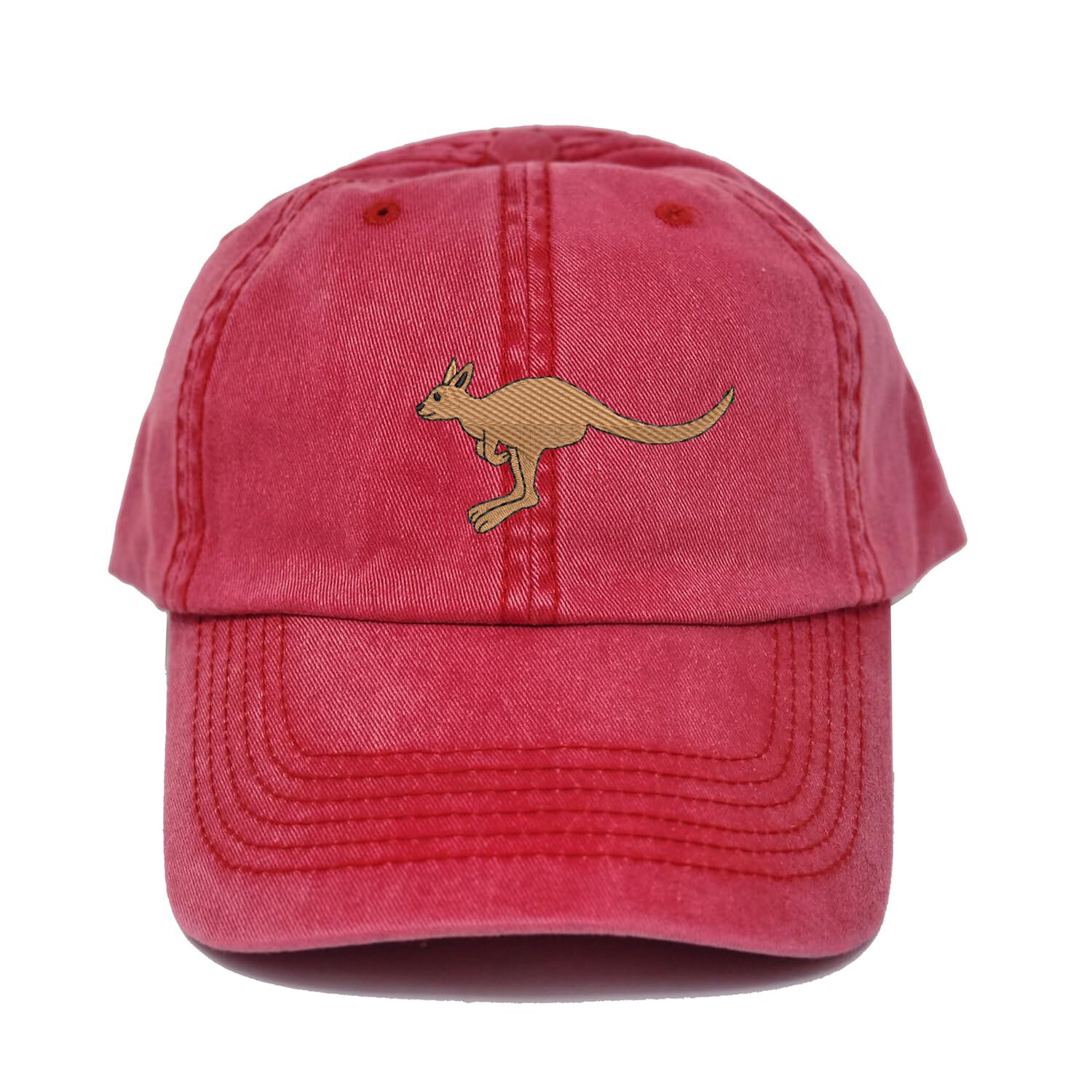 Kangaroo embroidered cotton baseball cap (available in many colors)