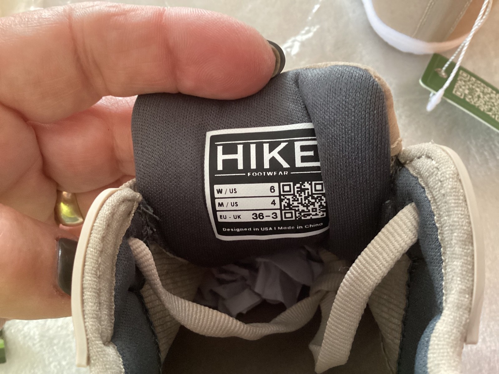 HIKE FOOTWEAR HF STRIDE ERGONOMIC BAREFOOT SNEAKER~BEIGE~WOMEN 6~MEN 4~NEW PACK