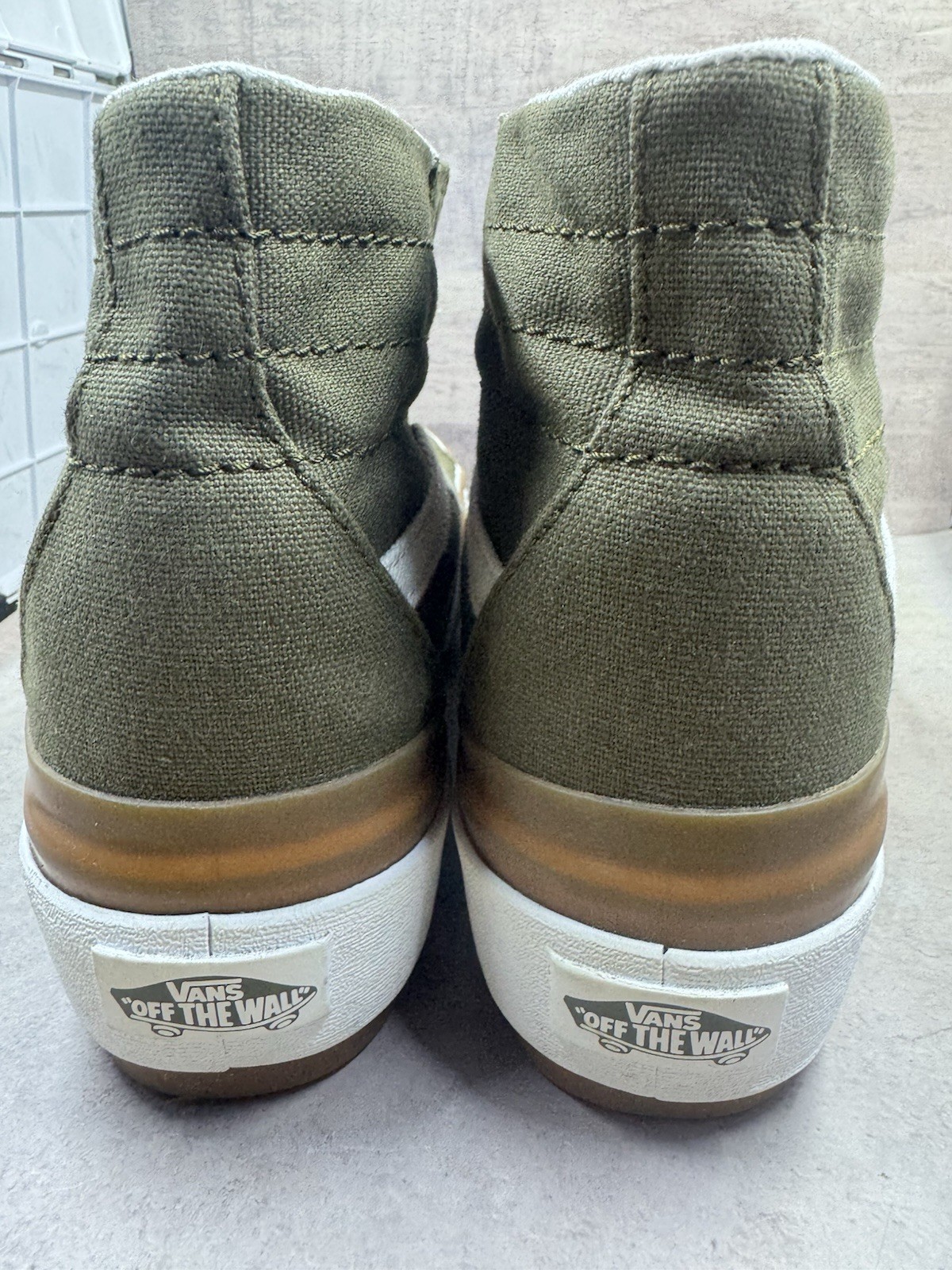 Vans SK8 Hi Tapered Stackform Canvas Dark Olive Green Men 8 Women 9.5 Mint Cond