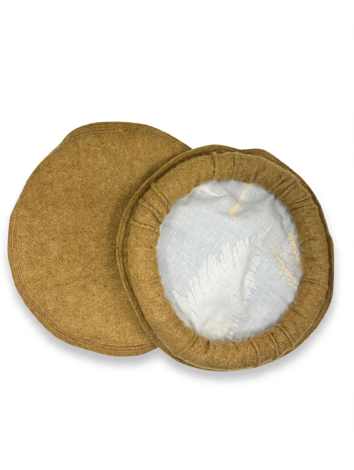 Handmade Pakol Wool Cap Afghan Pashtun Traditional Hat Mustard Camal Brown Color