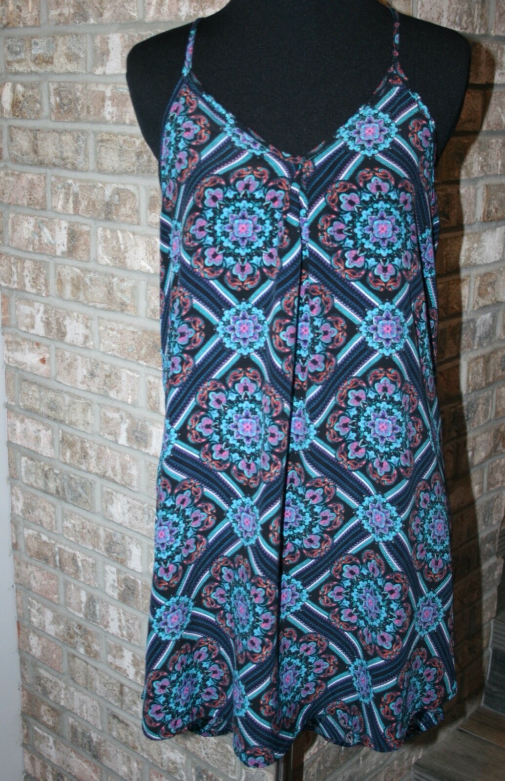 ASTR Womens Multicolor Floral Spaghetti Staps Hi Low Hem Dress SZ XS