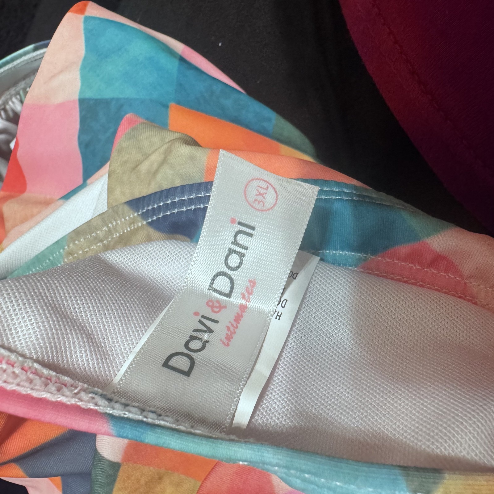 Davi & Dani Octavia Ruffle Swimsuit One Piece Multicolor Diamond 3X bathing suit
