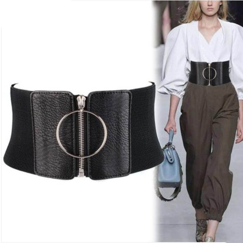 Plus Size Corset Belt Wide Stretch Elastic Waistband Women Punk Dress Fashion