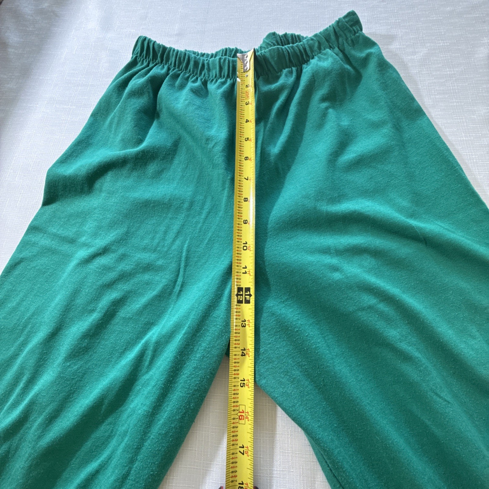 Vintage 80’s Teal Green Lightweight Joggers Women’s Elastic Waist 26-30”