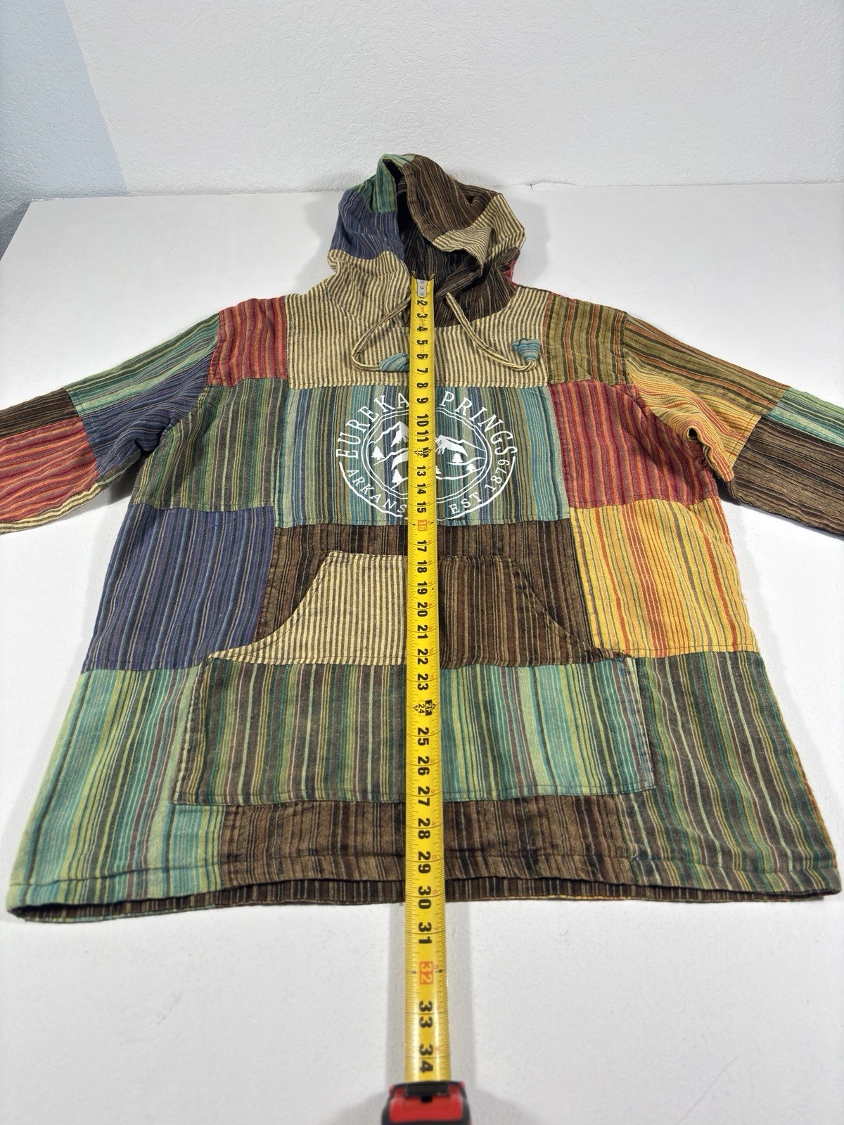 Like International Patchwork Hoodie Boho Hippie Festival Nepal XL Cotton Tassel