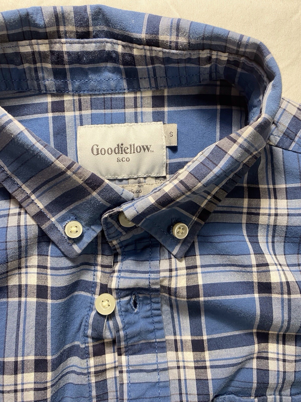 Goodiellow & Co White Northrop Slim Fit Button Down Long Sleeve 100%Cotton S