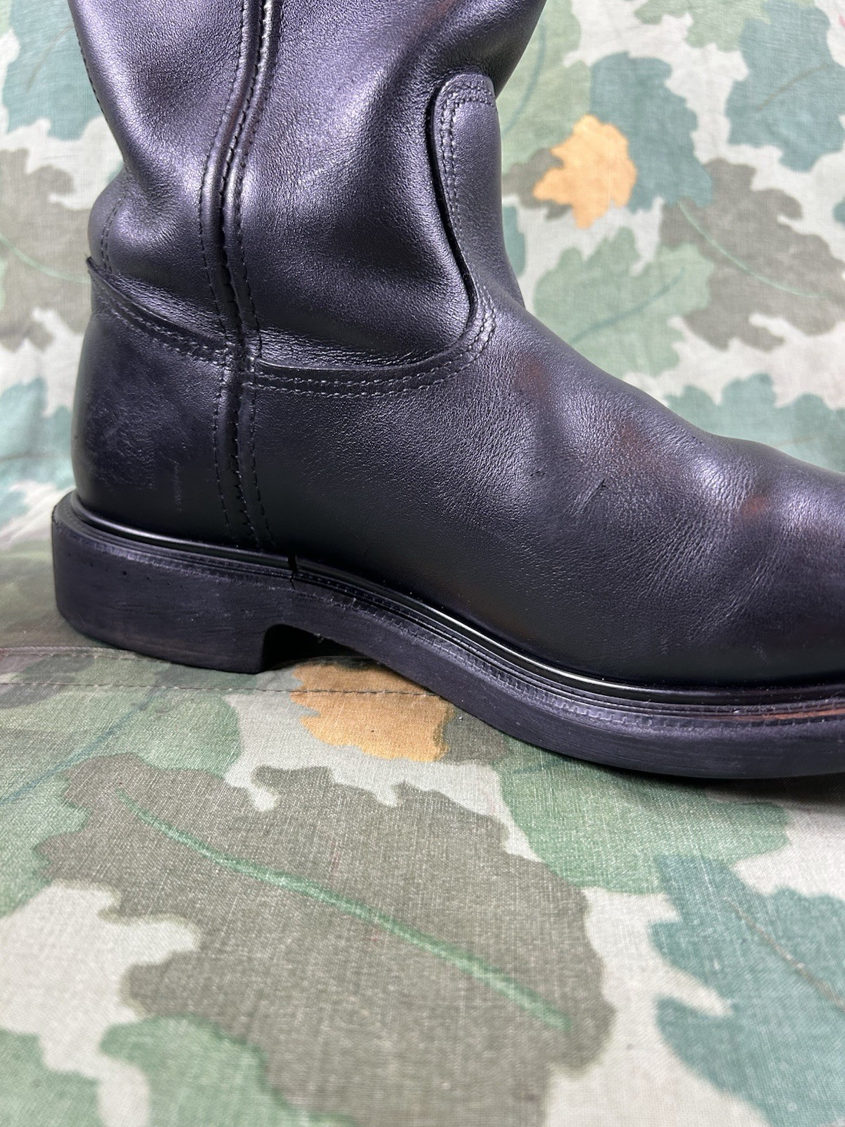 Red Wing Pecos 1125 Boots Mens 8 D Black Leather Western Motorcycle USA Pull On